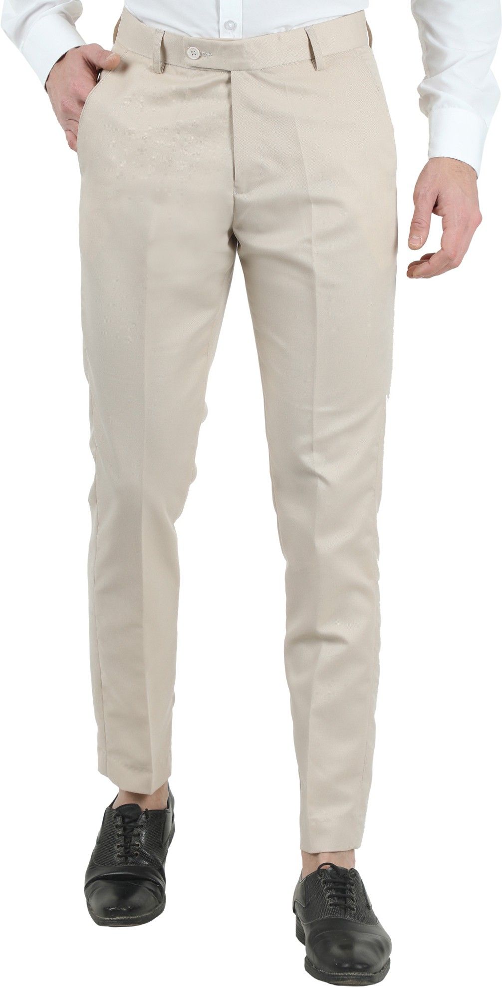 Men's Slim Fit Solid Formal Trouser