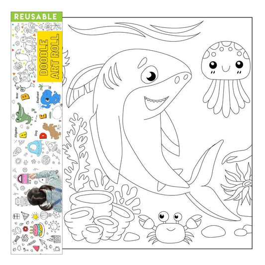 Reusable Doodle Art Roll - Underwater Theme (2 meters)