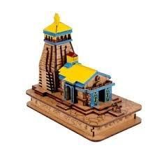 Kedarnath Temple in Wood Color 3D Model Mandir Statue 4 inch