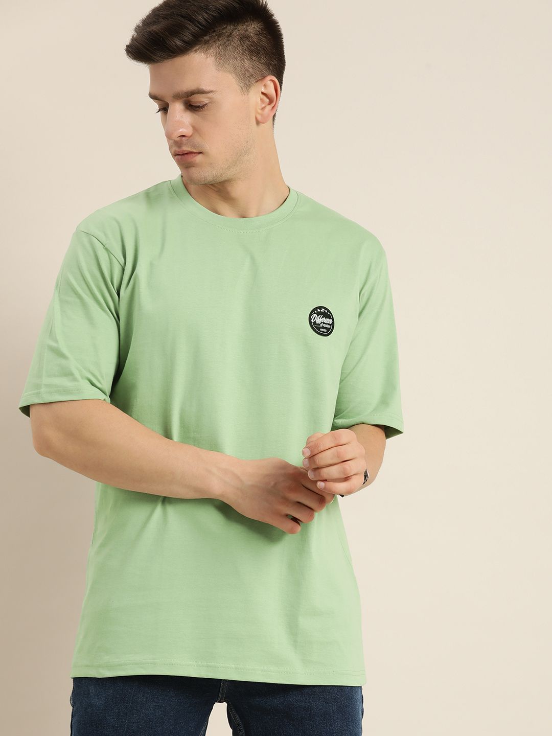 Difference of Opinion Green Graphic Oversized T-Shirt