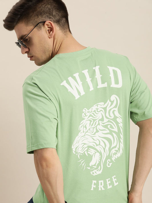 Difference of Opinion Green Graphic Oversized T-Shirt