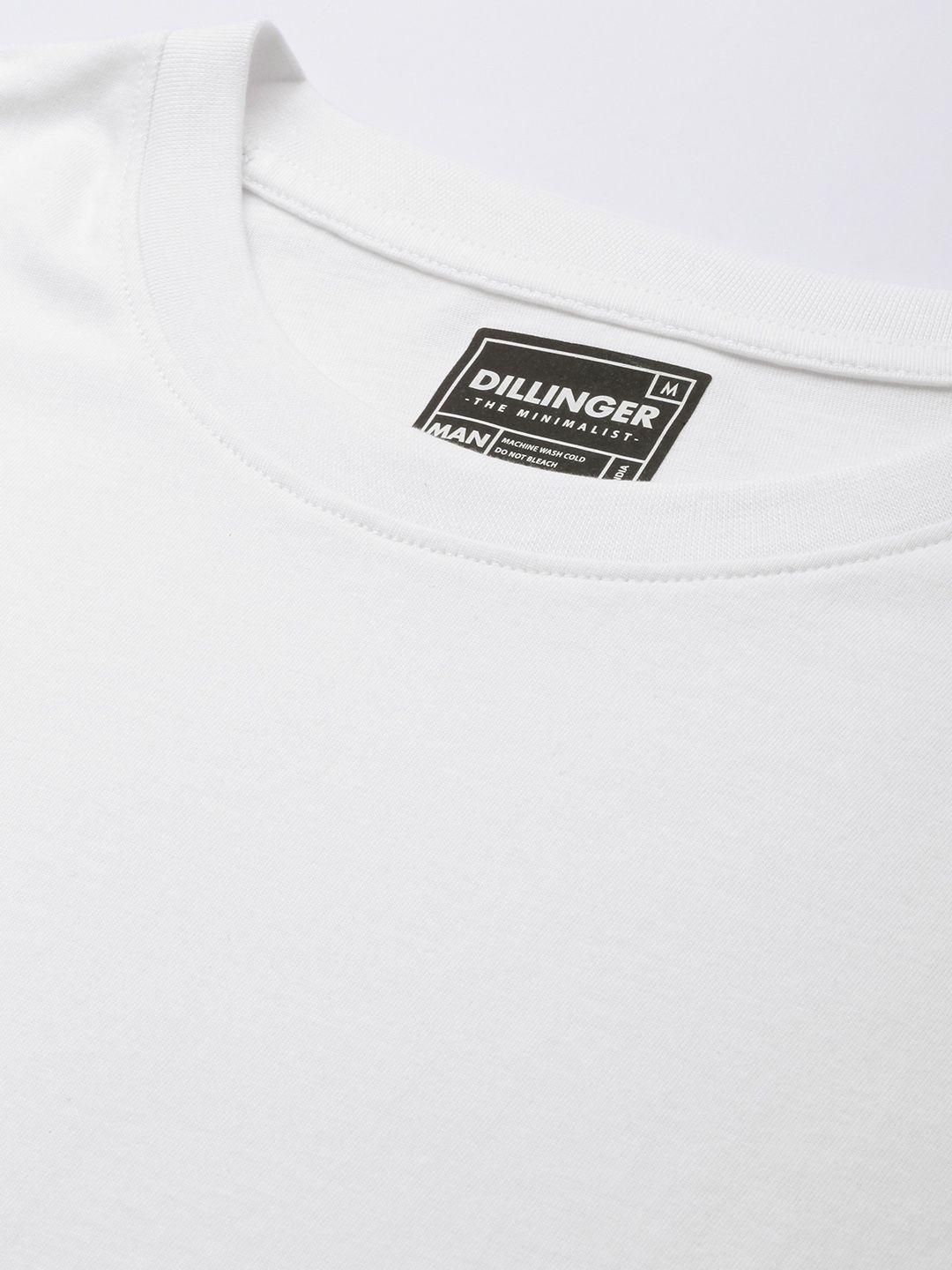 Dillinger White Solid Oversized T-Shirt