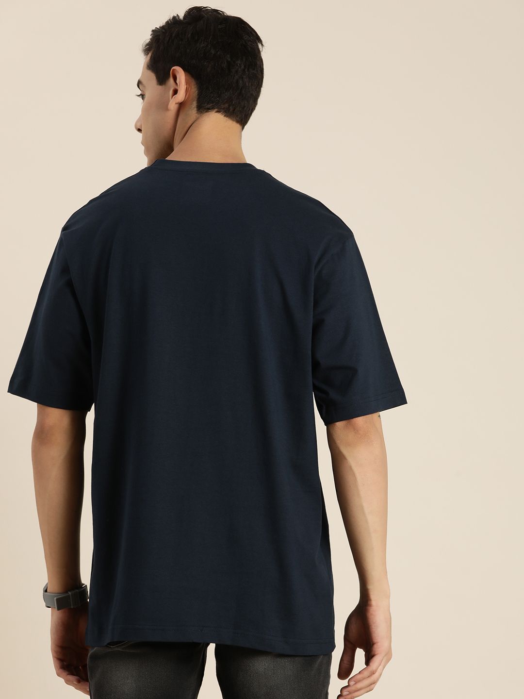 Dillinger Navy Blue Typographic Oversized T-shirt