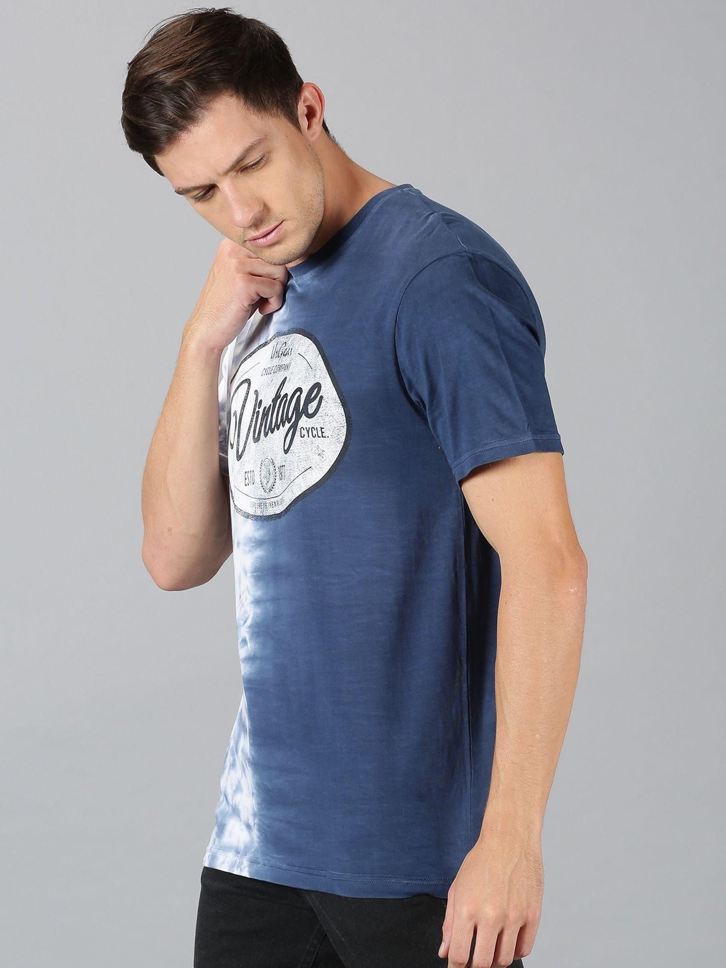 UrGear Cotton Dyed Half Sleeves Round Neck Mens T-Shirt